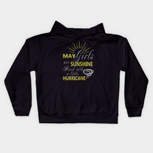 Born In May Girls Are Sunshine Mixed Little Hurricane Kids Hoodie